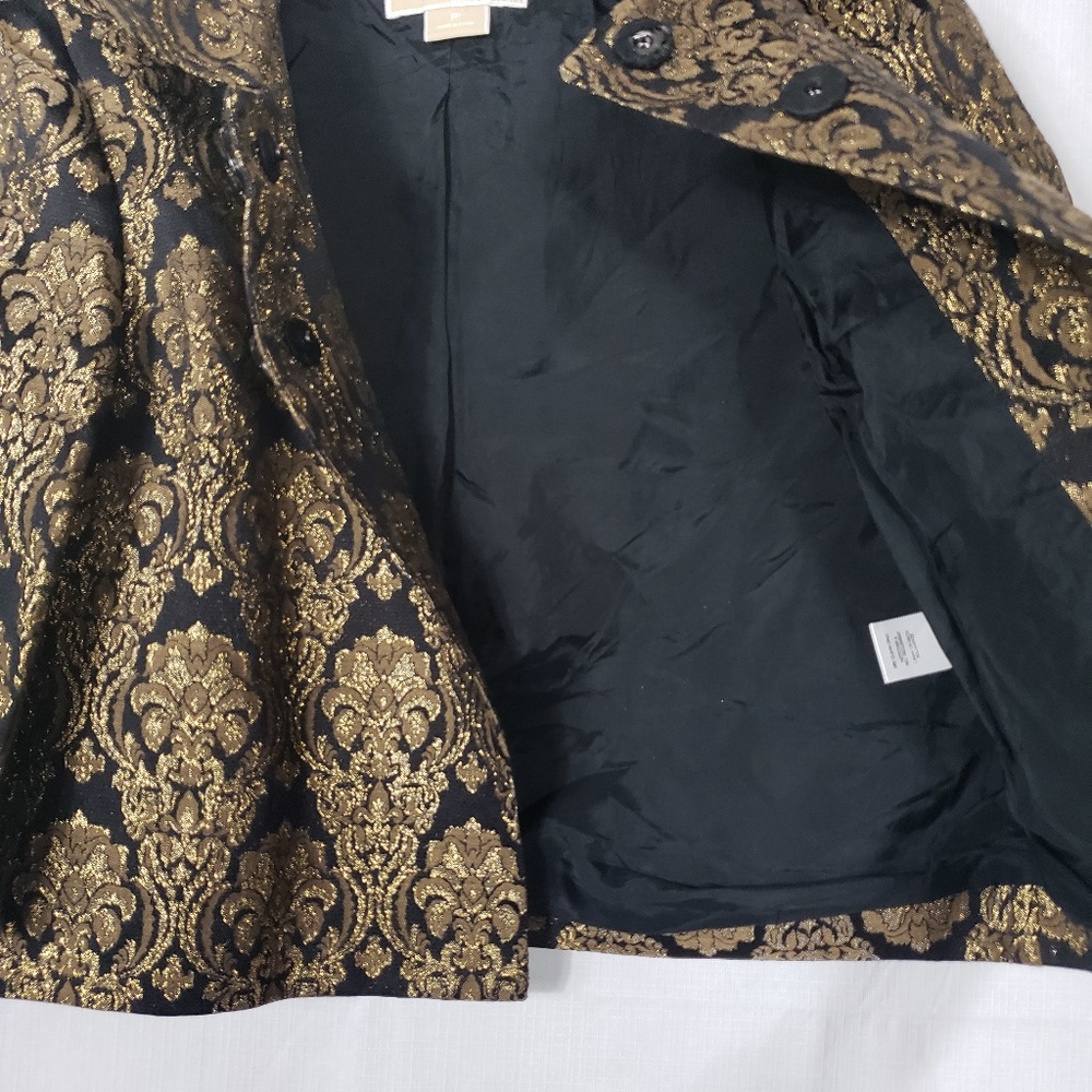 Micheal Kors Gold Brocade Cropped Jacket Size P - Picture 8 of 8